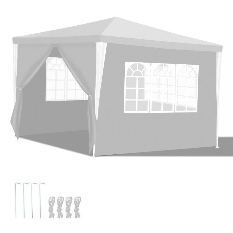 Pavillon Garten mit großen Fenstern und Spiralschläuchen Zelt Partyzelt , für Party Hochzeiten Camping mit 3 abnehmbaren Seitenteilen tragbares was