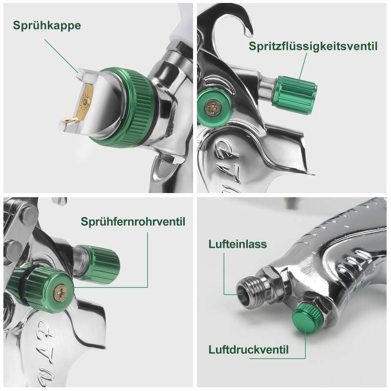 HVLP Lackierpistole 100 ml/min auf autos, schiffe und möbel 600ml Profi Spritzpistole 2 Stück