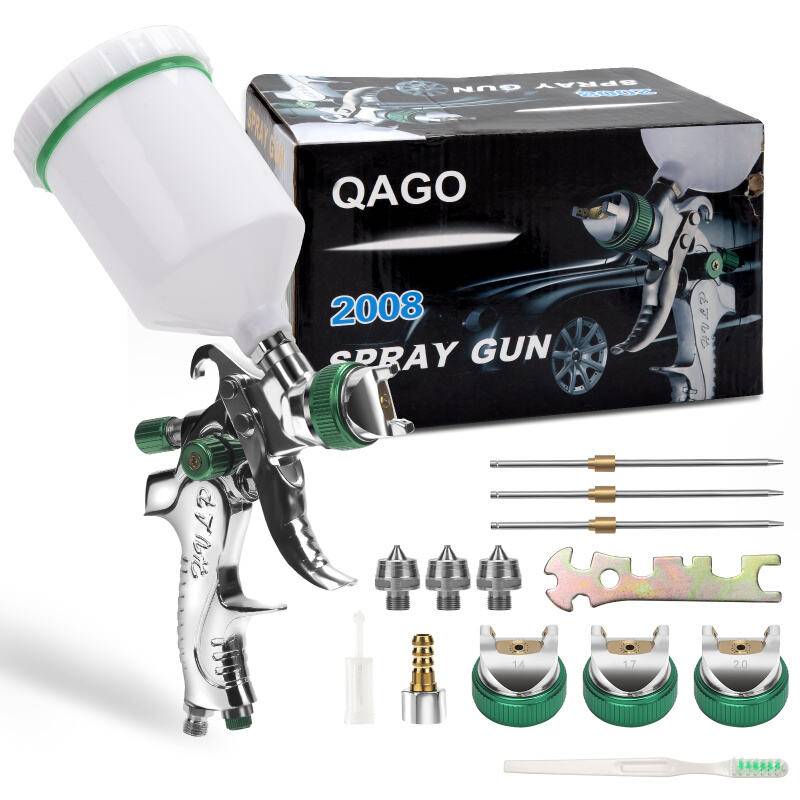 HVLP Lackierpistole Profi Spritzpistole 600ml Profi Spritzpistole 3 Düsen(1.4/1,7/2.0mm) 1 Stück