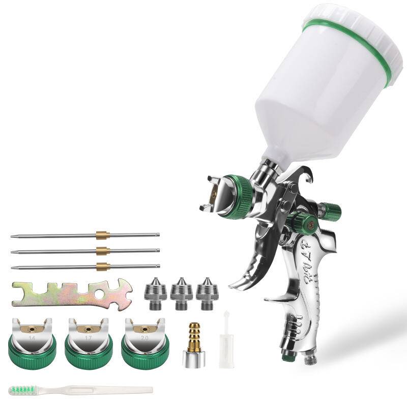 HVLP Lackierpistole Profi Spritzpistole 600ml Profi Spritzpistole 3 Düsen(1.4/1,7/2.0mm) 2 Stück