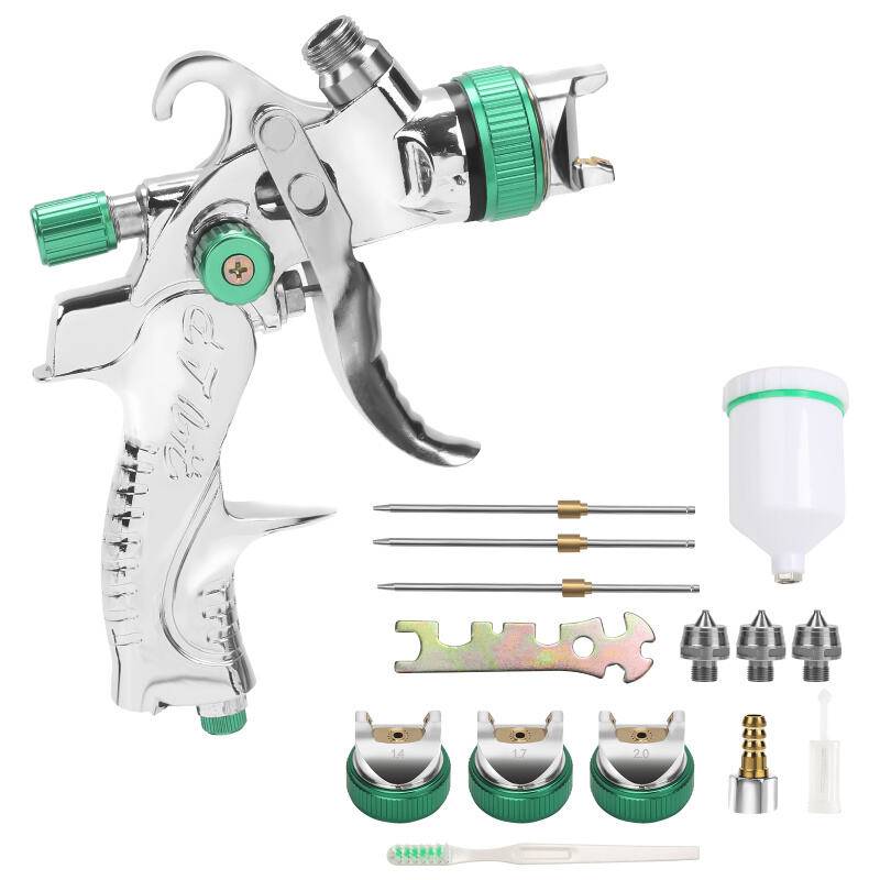 HVLP Lackierpistole Profi Spritzpistole 600ml Profi Spritzpistole 3 Düsen(1.4/1,7/2.0mm) 3 Stück
