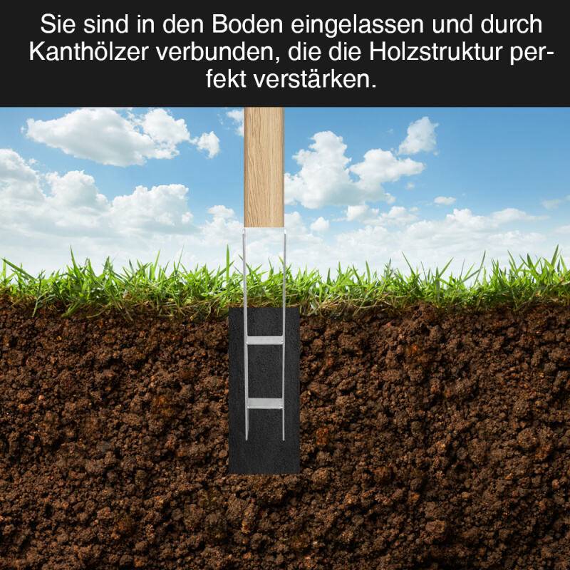 6x Pfostenanker H-Träger Pfostenanker Zum Einbetonieren Materialstärke 4.75 mm 141MM