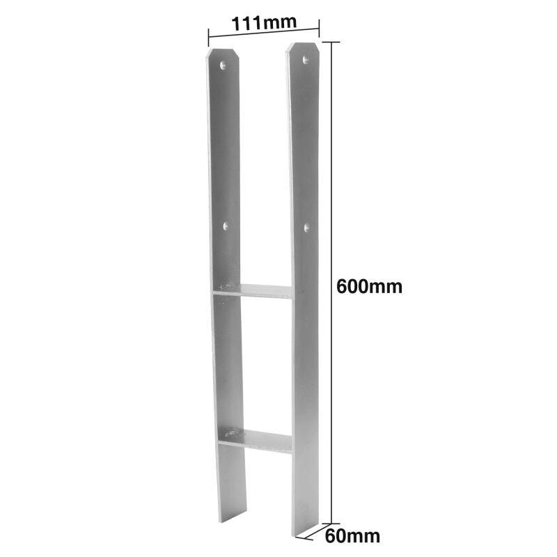4x Pfostenanker Langlebig Pfosten Vierkantholzpfosten fuer Pfosten Materialstärke 4.75 mm 111MM