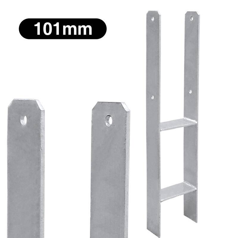 8x Pfostenanker Materialstärke 4.75 mm Vierkantholzpfosten fuer Pfosten 101MM