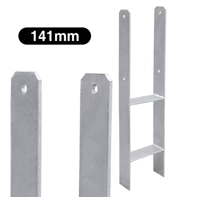 Pfostenanker Pfostenschuhe Materialstärke 4.75 mm Pfostenhalter H-Träger Pfostenanker 141MM 8 Stück