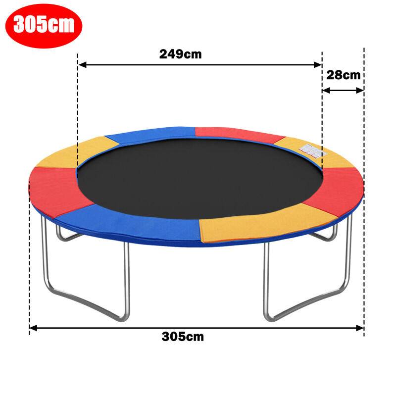 Trampolin Randabdeckung 28cm breit 100% UV-beständig Reißfest Wetterbeständig Universell Federabdeckung Randschutz, Bunt,Größe:Ø 305cm