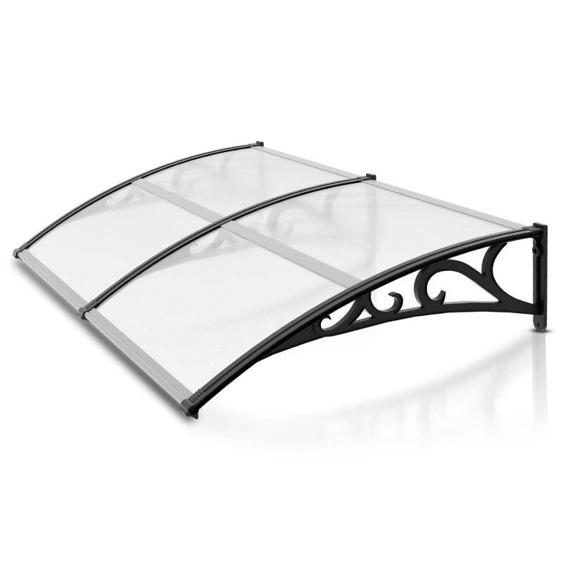 Vordach für Haustür Türvordach Haustürvordach Pultvordach Transparent 100x200CM