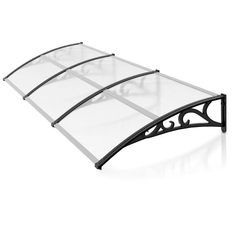 Vordach für Haustür Türvordach Haustürvordach Pultvordach Transparent 100x300CM