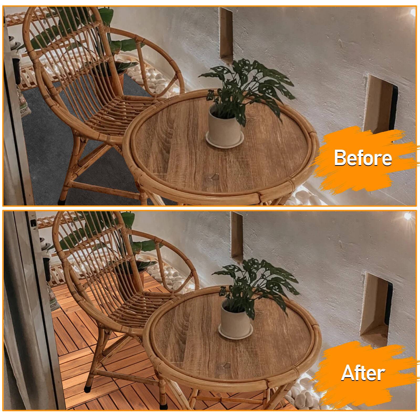 22er Set Holzfliesen Akazie 2m² Terrassenfliesen Klickfliesen Mosaik Klassik 30x30cm