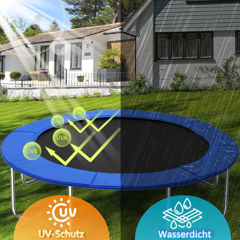 Trampolin Randabdeckung Ø 244cm 30cm breit 100% UV-beständig Reißfest Wetterbeständig Universell Federabdeckung Randschutz, Größe:244cm,Farbig