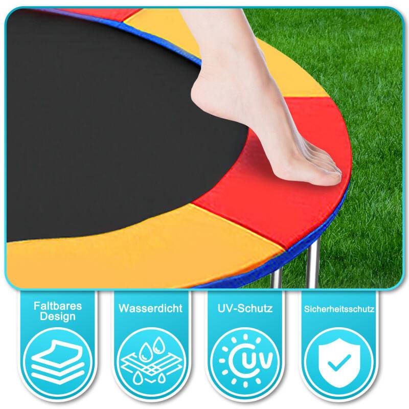 Trampolin Randabdeckung Ø 305cm 30cm breit 100% UV-beständig Reißfest Wetterbeständig Universell Federabdeckung Randschutz, Größe:305cm,Farbig
