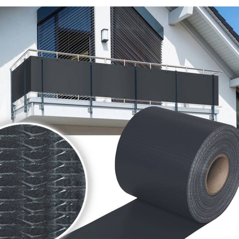 Sichtschutzstreifen Zaun Folie Blickdicht Dick PVC Doppelseitiger Druck Sonnenschutz Sichtschutzfolie 35m x 19cm Anthrazit