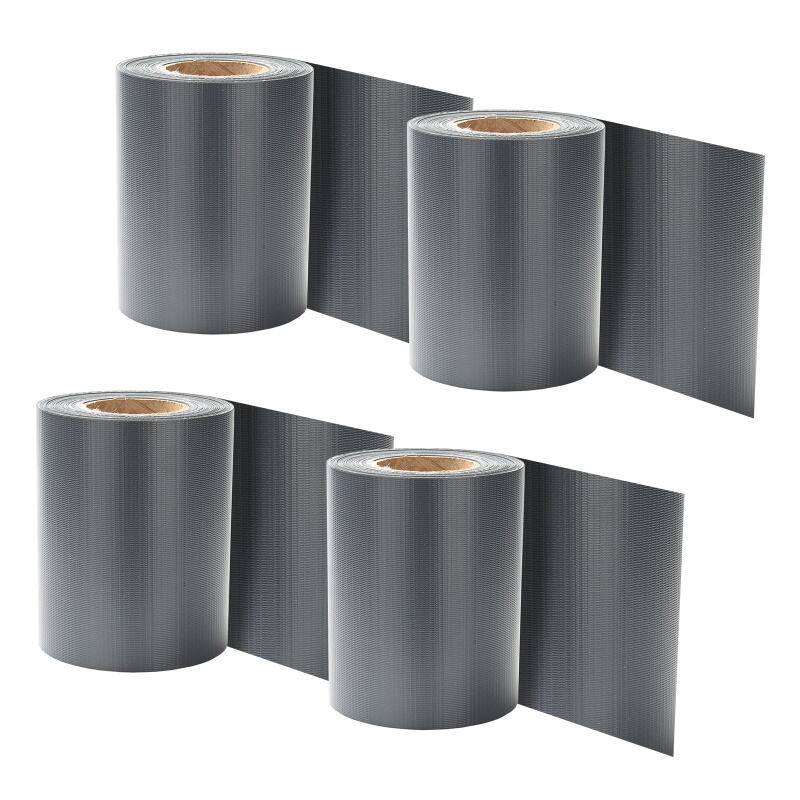 Sichtschutzstreifen Zaun Folie Blickdicht Dick PVC Doppelseitiger Reflexionsarm Sonnenschutz Sichtschutzfolie 4 Rollen á 35m x 19cm Anthrazit