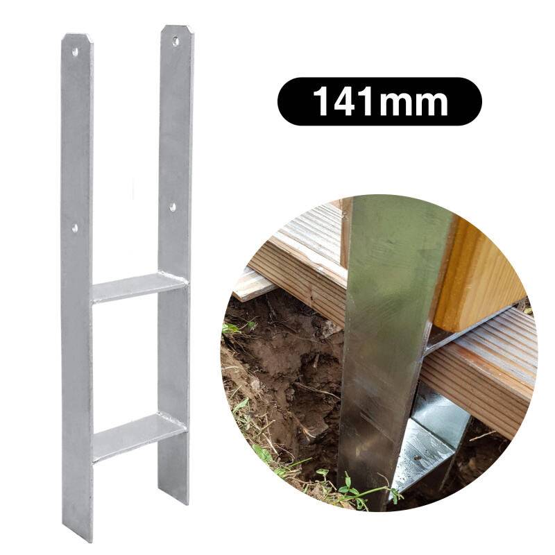 4x Pfostenanker Langlebig Pfosten Vierkantholzpfosten fuer Pfosten Materialstärke 4.75 mm 141MM