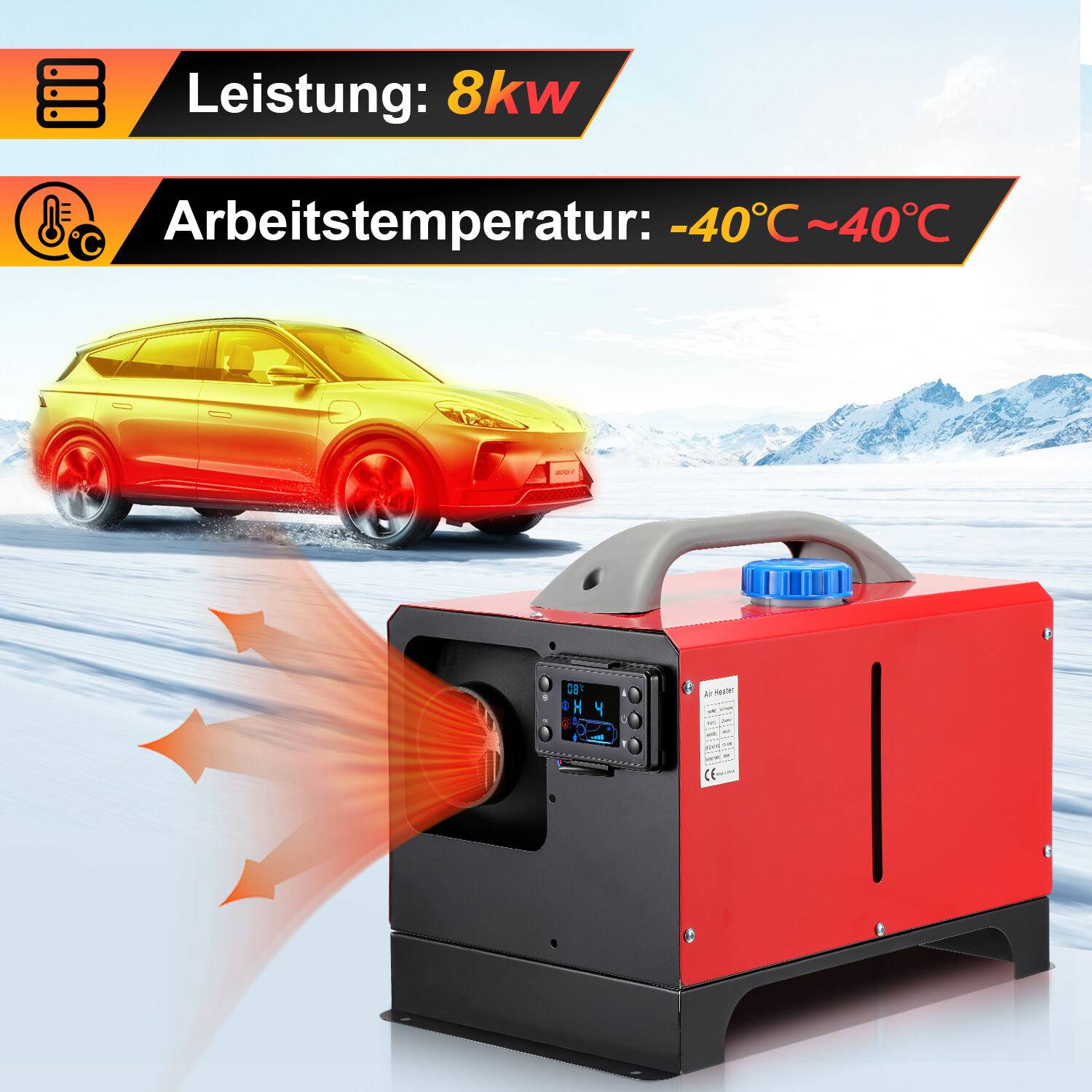 12V 8KW Air Diesel Standheizung Integration LCD Diesel Luftheizung PKW Heizung mit Fernbedienung