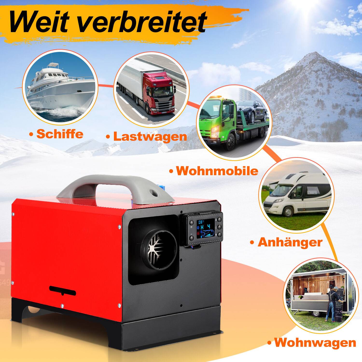 12V 8KW Air Diesel Standheizung Integration LCD Diesel Luftheizung PKW Heizung mit Fernbedienung