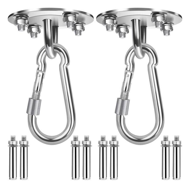 2x Deckenhaken Hängesessel Premium Edelstahl Halterung 500kg Tragekraft , Schaukel Hängematte Deckenhalterung Befestigung für Hängesessel Hängema