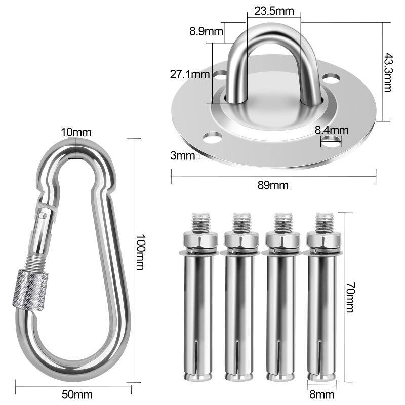2x Deckenhaken Hängesessel Premium Edelstahl 500kg Kapazität Deckenhaken für Hängesessel, Hängelampe, Hängematte Boxsack, Schaukel