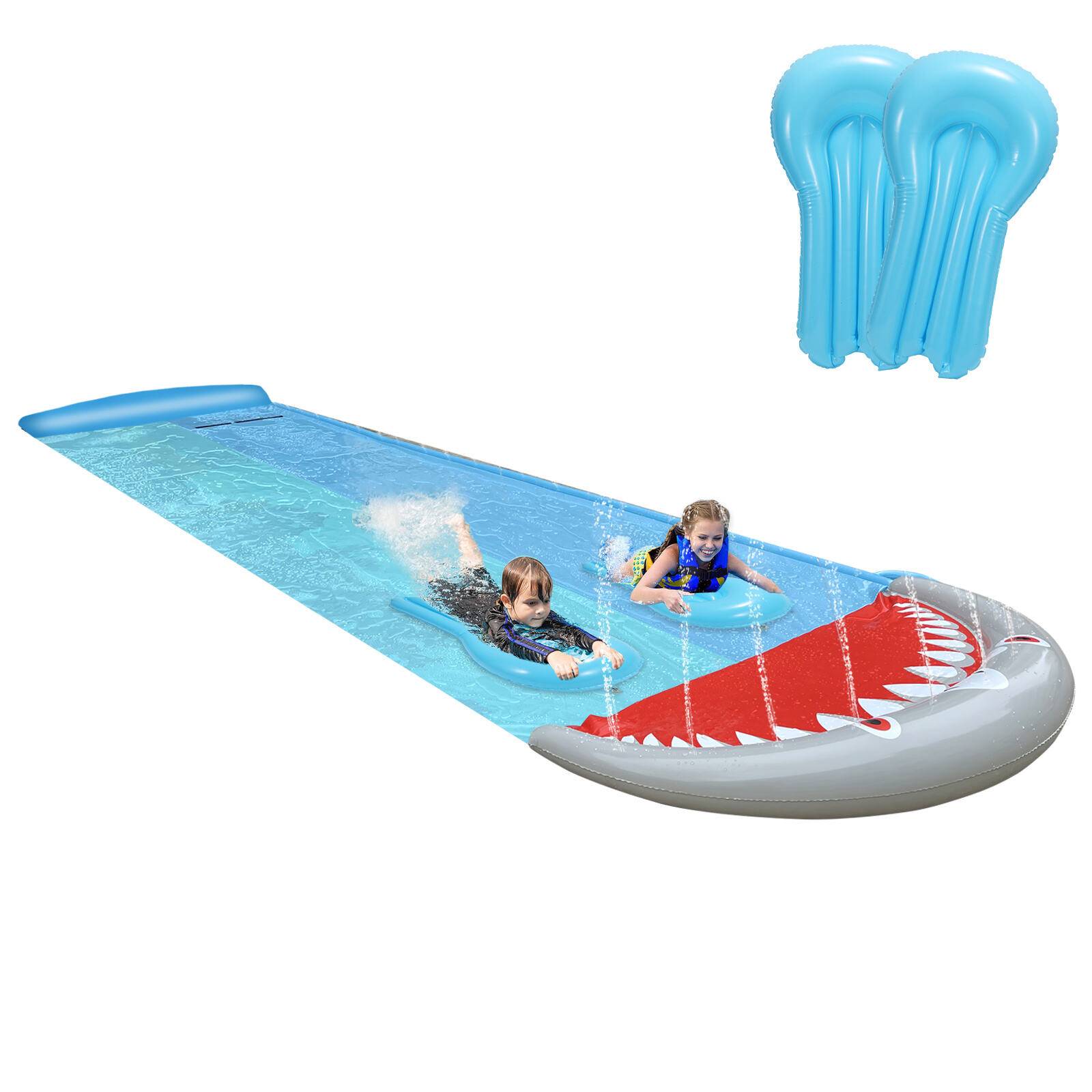 Wasserrutsche Double Slide mit Sprinkler Wasserrutschbahn 550 x 145cm 2 Person