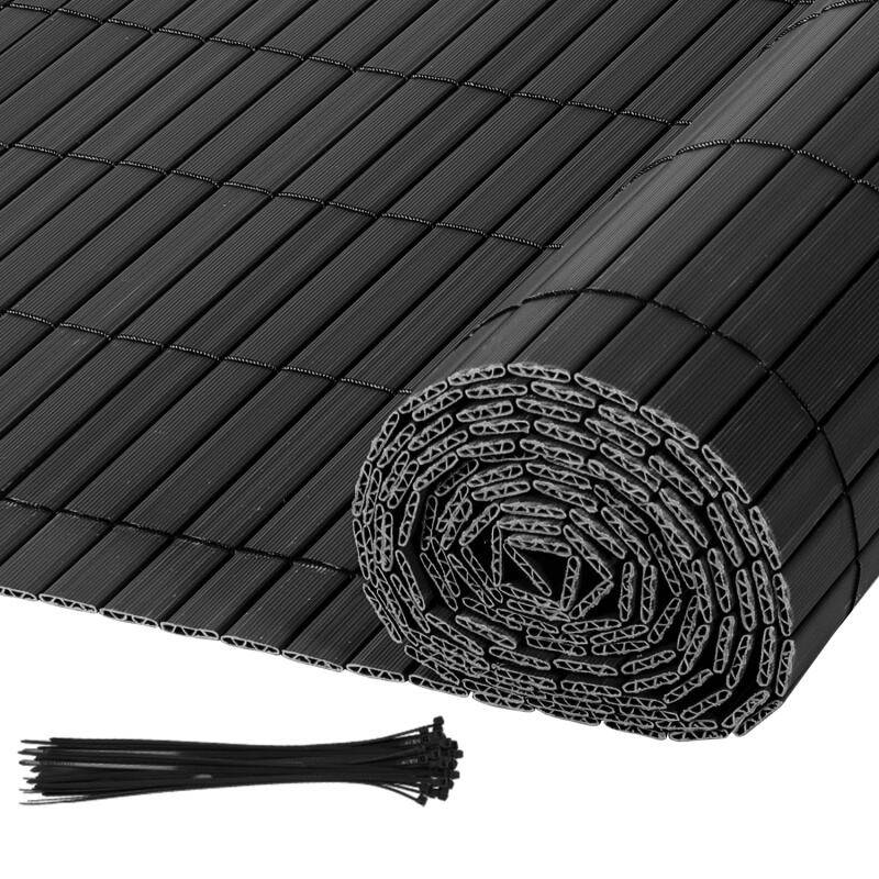 PVC Sichtschutzzaun Sichtschutzmatte Gartenzaun Sichtschutz Windschutz für Balkon &TerrasseGrau 160x300cm