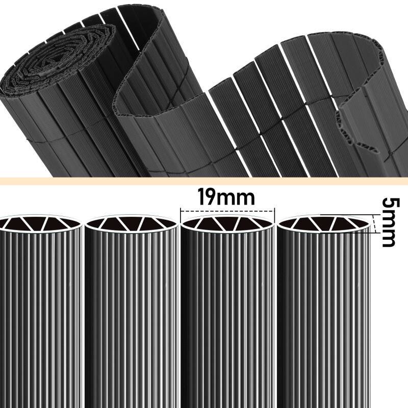 PVC Sichtschutzzaun Sichtschutzmatte Gartenzaun Sichtschutz Windschutz für Balkon &TerrasseGrau 160x300cm