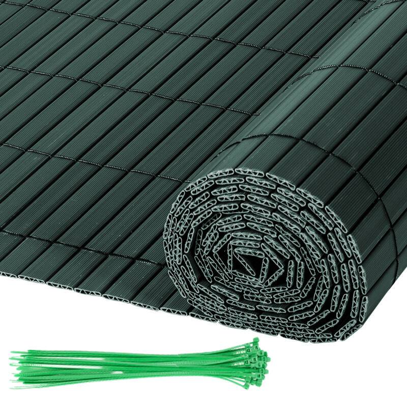 PVC Sichtschutzzaun Sichtschutzmatte Gartenzaun Sichtschutz Windschutz für Balkon &TerrasseGrün 160x400cm