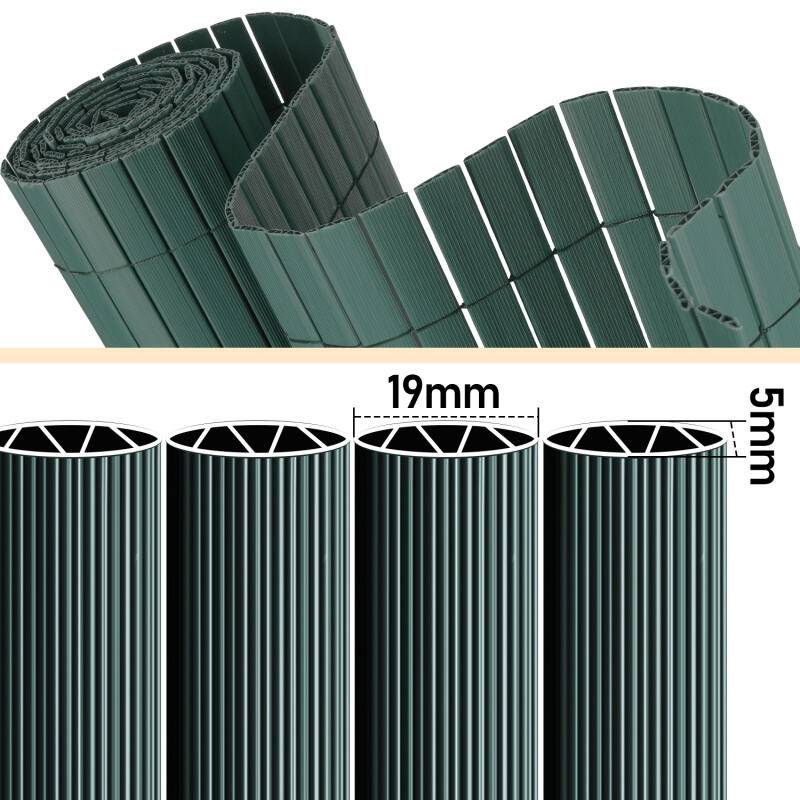 PVC Sichtschutzmatte Sichtschutzzaun Sichtschutz für Zaun Balkon Grün 160x500cm Stabile W-Form