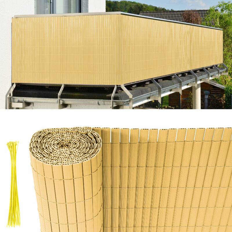 PVC Sichtschutzmatte UV-Schutz Sichtschutzzaun Balkon Terrasse Windschutz Sichtschutz Outdoor Balkonverkleidung Wetterfest für Balkon Garten Markise