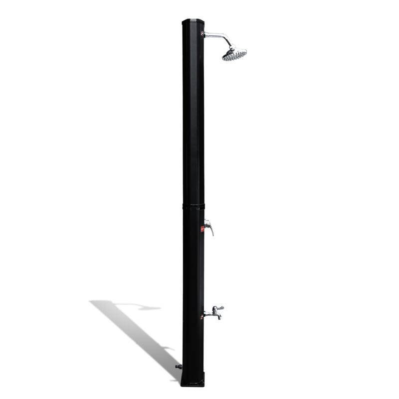 Solardusche bis 60°C Einstellbare Temperatur Für den Außenbereich Maximaler Druck 3,5 bar inkl. Montagematerial schwenkbarer Duschkopf 35L Mit Schu