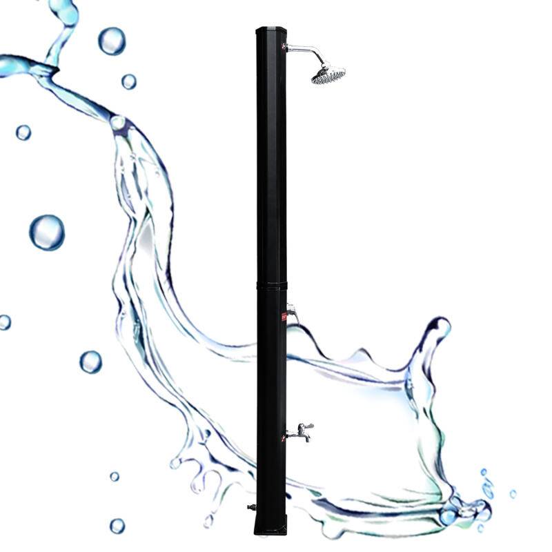 Solardusche Pooldusche für den Garten Outdoor Dusche bis 60°C Einstellbare Temperatur 35L Mit Schutzhülle Schwarz