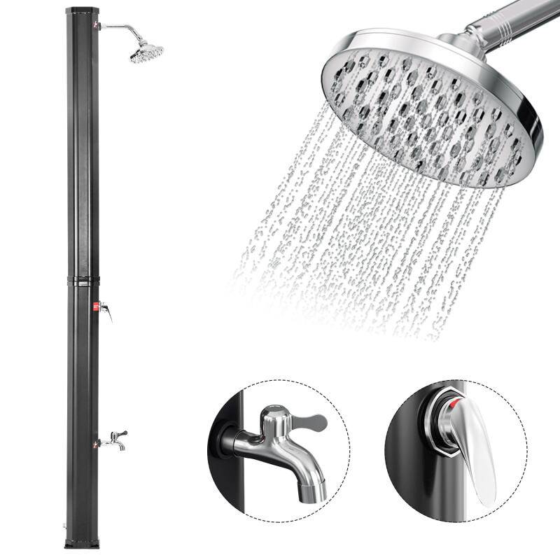 Solardusche Einstellbare Temperatur bis 60°C Einstellbare Temperatur Campingdusche Outdoor schwenkbarer Duschkopf Für Terrassen 40L Mit Handbrause