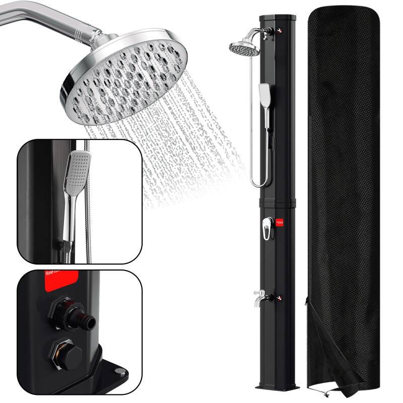 Solardusche Einstellbare Temperatur bis 60°C Einstellbare Temperatur Campingdusche Outdoor schwenkbarer Duschkopf Für Terrassen 60L Mit Handbrause