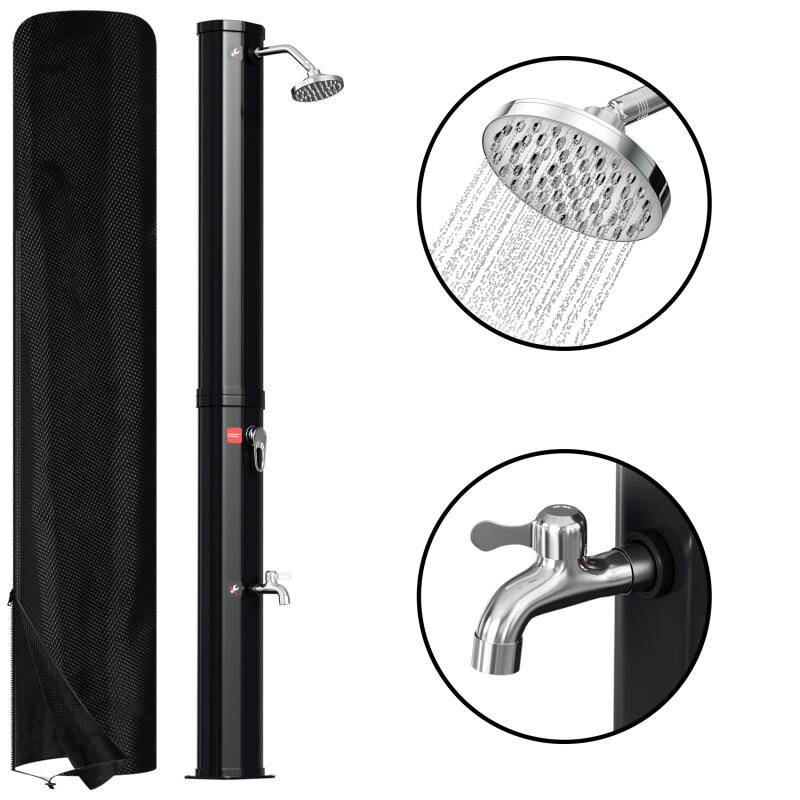 Solardusche 35L mit Schutzabdeckung Gartendusche Pooldusche Reise Wasserhahn Aussendusche