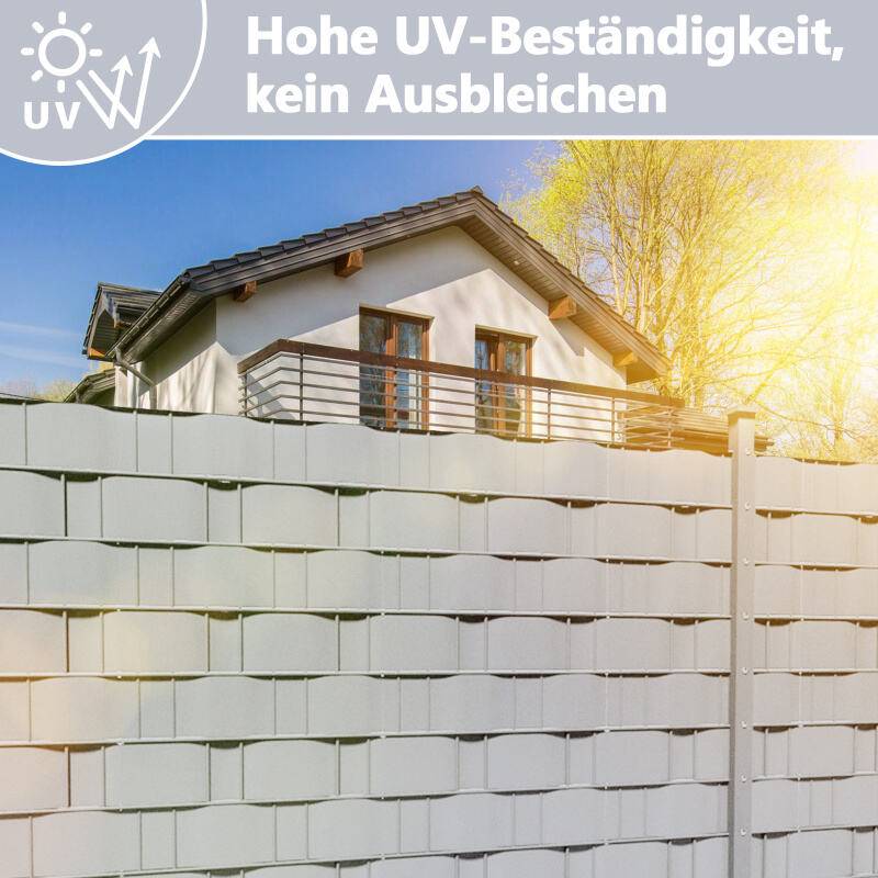 Sichtschutzstreifen Zaun Folie Blickdicht Dick PVC Doppelseitiger Reflexionsarm Sonnenschutz Sichtschutzfolie 4 Rollen á 50m x 19cm Anthrazit