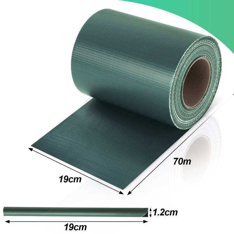 Sichtschutzstreifen Verschiedene Doppelstabmatten PVC Zaun Folie Gartenzaun Reflexionsarm mit Clips 2 Rollen á 70m x 19cm Grün