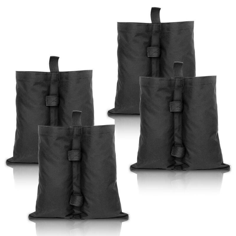 4X Pavillon Sandsäcke Garten Pavillon Gewichte Set schwarz – mit Sand, Splitt, Kies etc. befüllbar Füllvolumen pro Stück ca. 11.5 kg robust Wate