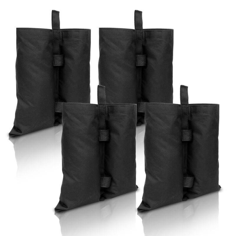 4X Pavillon Sandsäcke Standfuß Gewichte Set schwarz – mit Sand, Splitt, Kies etc. befüllbar Füllvolumen pro Stück ca. 11.5 kg robust Waterproof