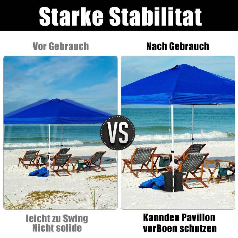 4X Pavillon Sandsäcke Standfuß Gewichte Set schwarz – mit Sand, Splitt, Kies etc. befüllbar Füllvolumen pro Stück ca. 11.5 kg robust Waterproof