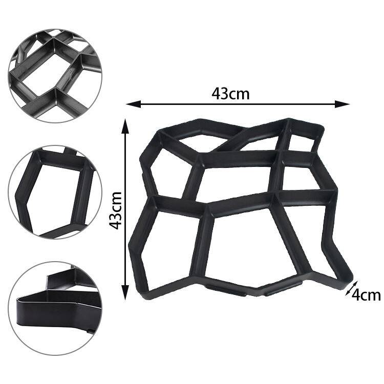 Pflasterform 1 Stk, Pflasterform für den Garten, 43x43x4cm, Betonform Gehweg Form, <br>unregelmäßig Pflasterformen Kunststoff