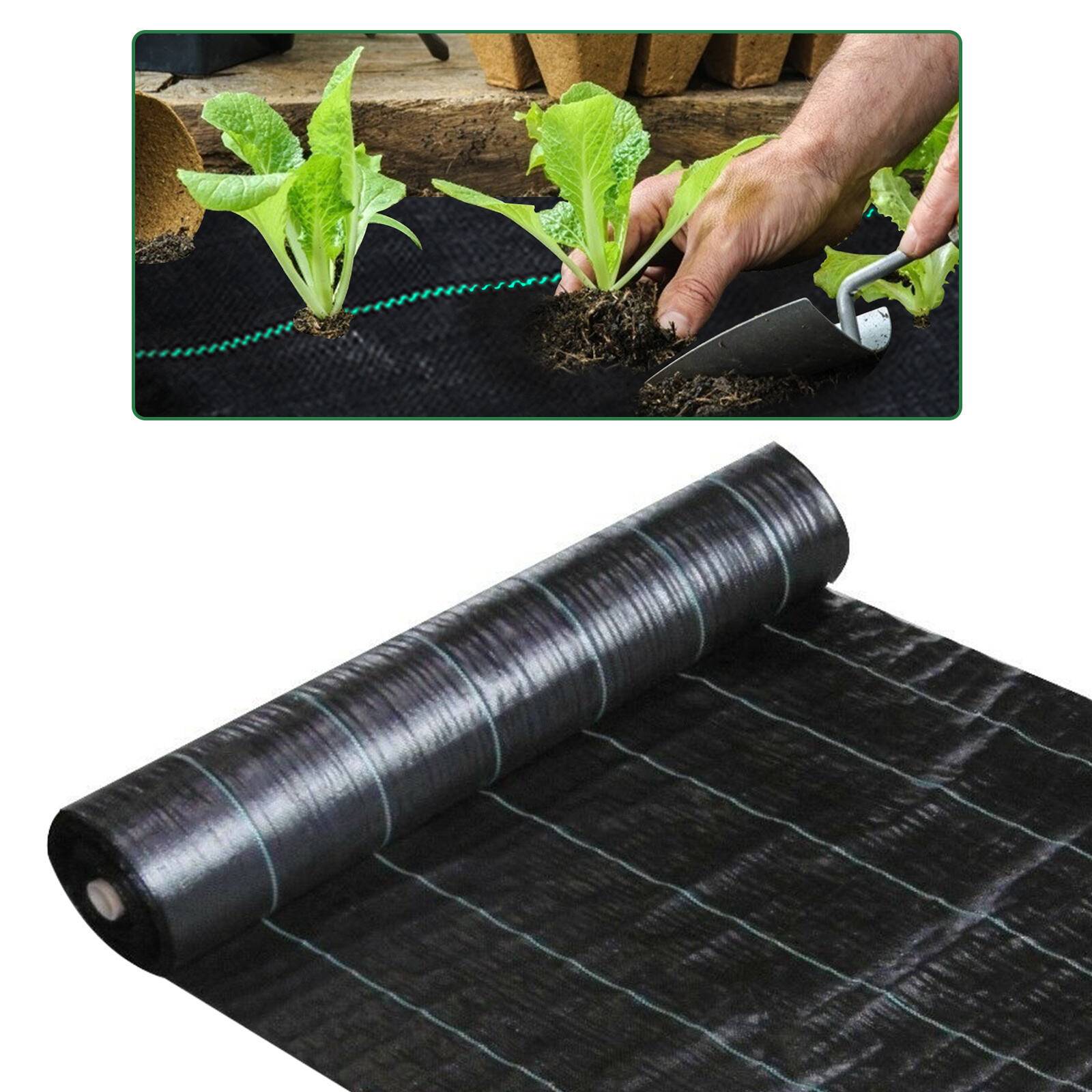 Unkrautvlies Gartenvlies 90g/m², Unkrautfolie 2m x 10m, Bodengewebe Mulchvlies, Schutz vor Wurzeln und Würmern, Schwarz, UV-beständig