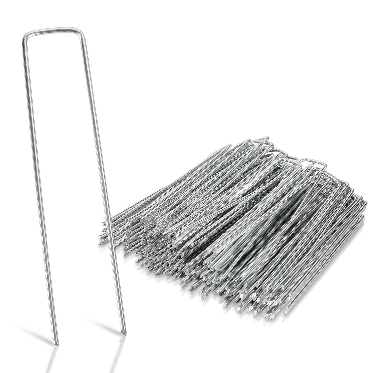 100er Set Heringe Erdanker Bodenanker, Rostbeständig, 15x2.5cm, Ø2.8mm, Feuerverzinkt Zelthering Zeltnagel Erdnagel