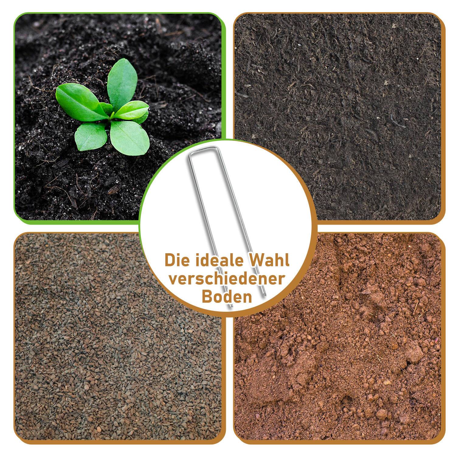 250 Stück Ø2.8mm Heringe Stahl verzinkt 150x25mm, Erdanker Bodenanker, Rostbeständig, Angeschrägte Enden, für Unkrautvlies, Zaun