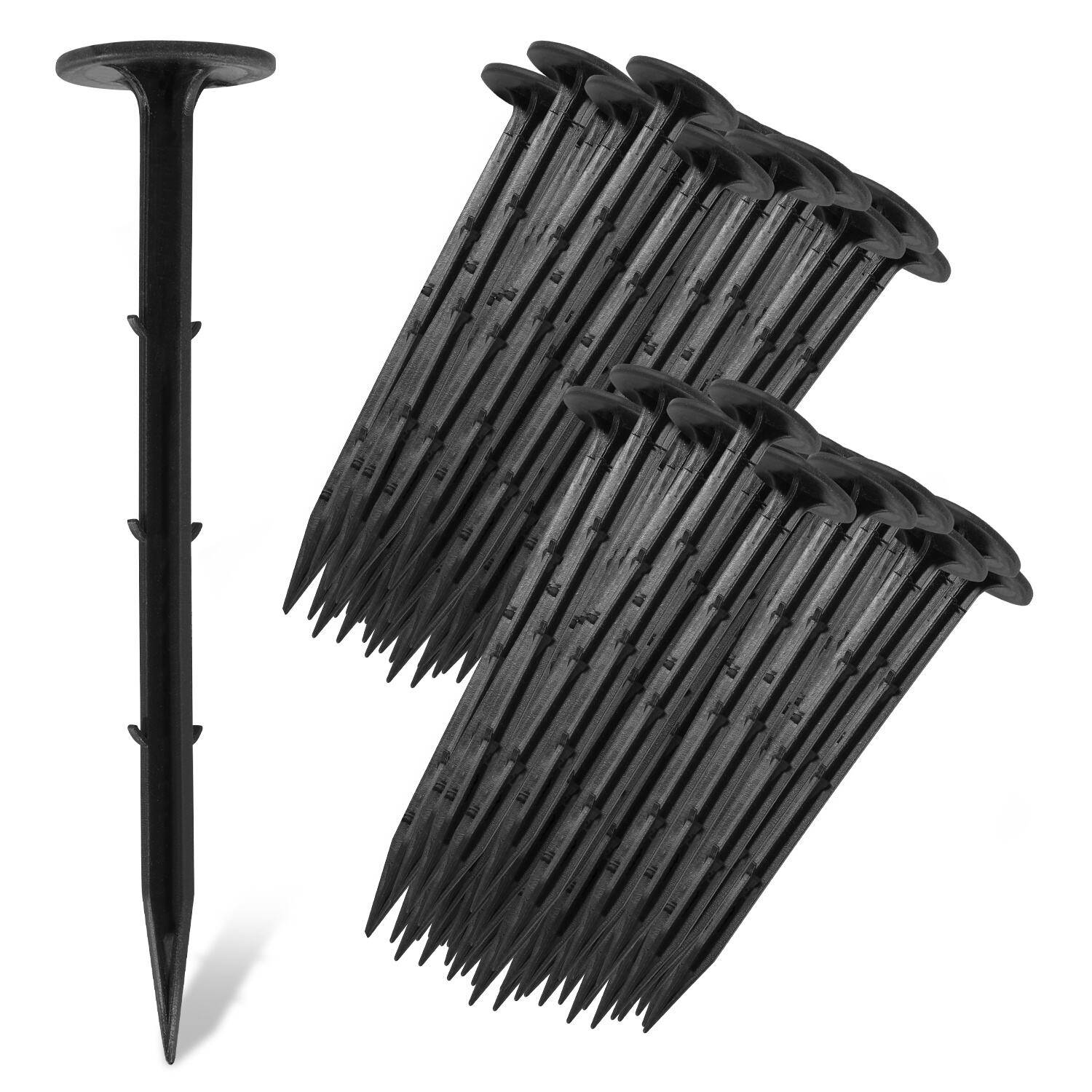 600er Pack Bodenanker, Erdnägel Kunststoff, 160mm, Erdanker für Unkrautvlies, Zaun, Camping