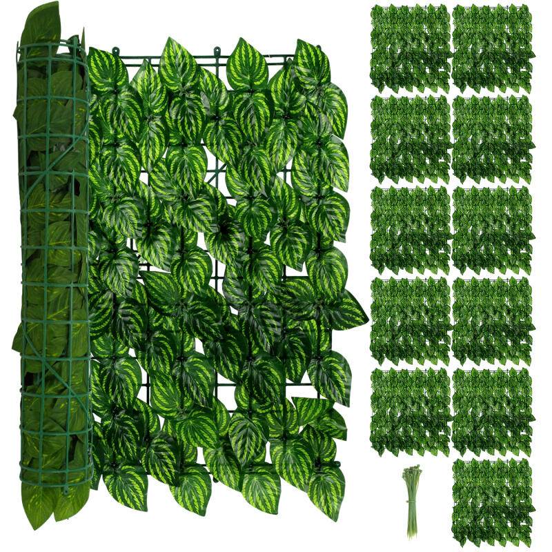 1*3M Sichtschutzhecke Windschutz Efeu Sichtschutz Balkonverkleidung Blätterzaun,Künstliche Hecke Sichtschutzhecke Pflanzen Hecke Wanddekoration,Wass