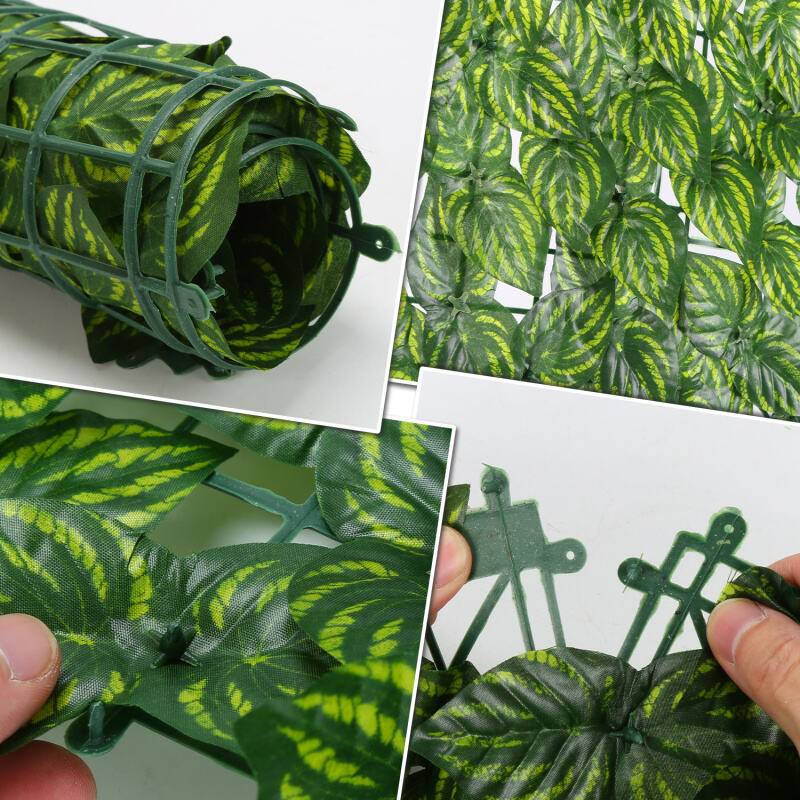 1*3M Sichtschutzhecke Windschutz Efeu Sichtschutz Balkonverkleidung Blätterzaun,Künstliche Hecke Sichtschutzhecke Pflanzen Hecke Wanddekoration,Wass