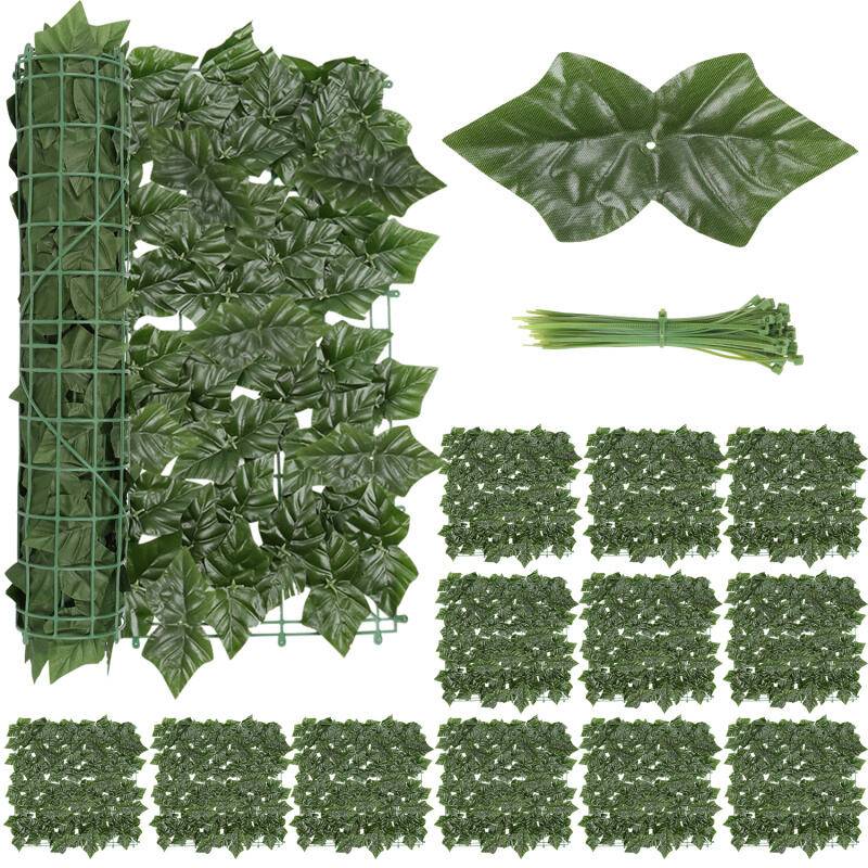 1*3M Sichtschutzhecke Windschutz Efeu Sichtschutz Balkonverkleidung Blätterzaun,Künstliche Hecke Sichtschutzhecke Pflanzen Hecke Wanddekoration,Dunk
