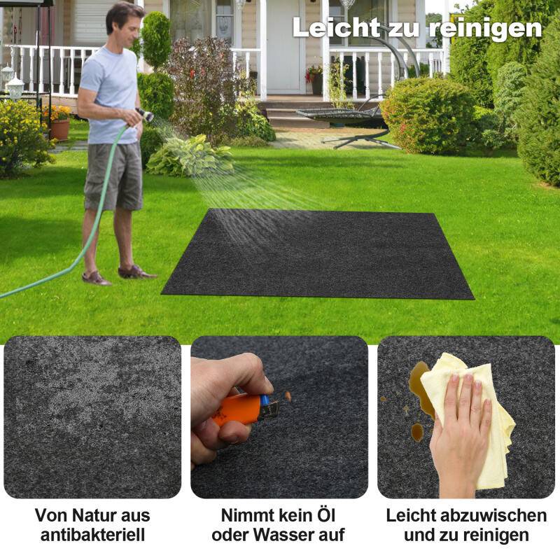 Grillteppich Bodenschutzmatte Feuerfeste Unterlage Grillunterlage Outdoor BBQ Matte Grillmatte 100x120 cm