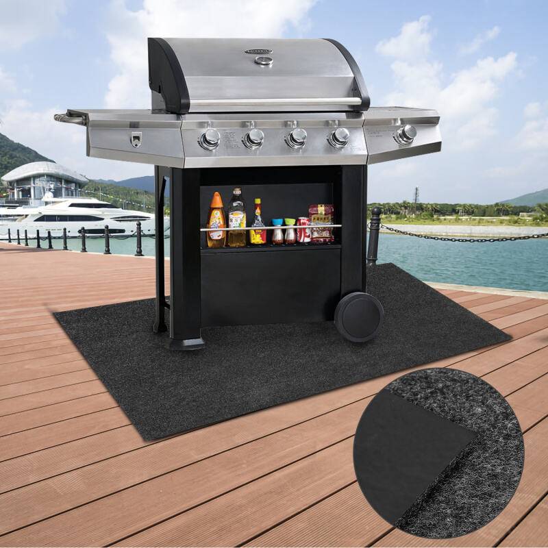 Grillteppich Fußmatte Bodenschutzmatte Outdoor Grillmatte BBQ Matte Feuerfeste Unterlage 80x120 cm