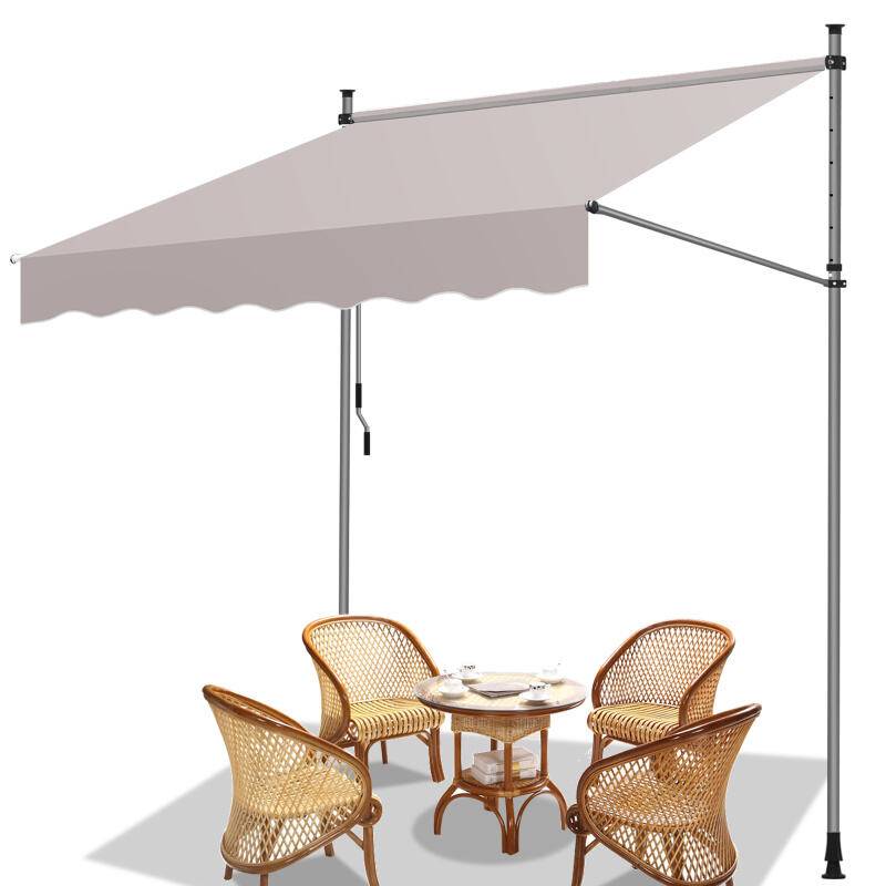 Markise Klemmmarkise Balkonmarkise ohne Bohren-höhenverstellbar Sonnenmarkise UV-beständig & wasserabweisend 300cm Beige