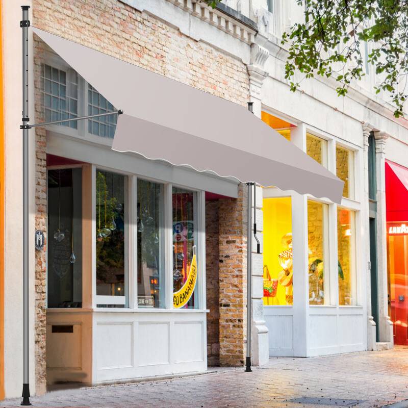 Markise Klemmmarkise Balkonmarkise ohne Bohren-höhenverstellbar Sonnenmarkise UV-beständig & wasserabweisend 300cm Beige